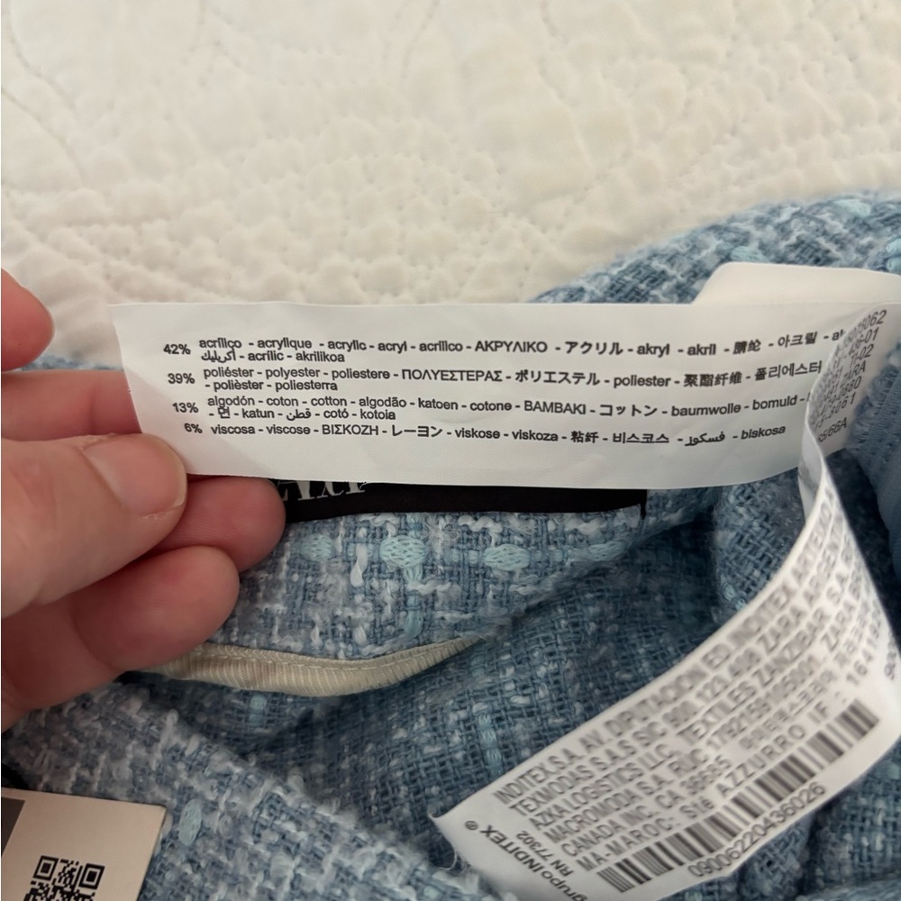 Zara Blue Tweed Skort - Picture 5 of 5